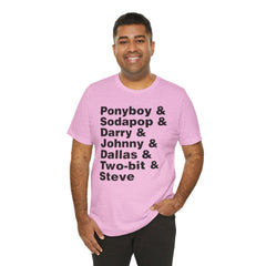 The Outsiders Shirt, Greasers Characters Shirt, Unisex Jersey Short Sleeve Tee