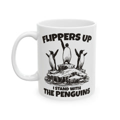 Funny Ceramic Mug - "Flipping the Penguins" - Perfect Gift for Bird Lovers