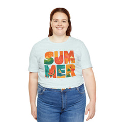 Summer Graphic Tee — Colorful Tropical "SUMMER" Typography T-Shirt