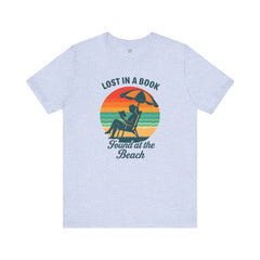 Beach Reading Lover Unisex Tee, Summer Shirt, Lost in a Book T-Shirt, Gift for Bookworms, Vacation Style, Relaxed Fit