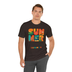 Summer Graphic Tee — Colorful Tropical "SUMMER" Typography T-Shirt