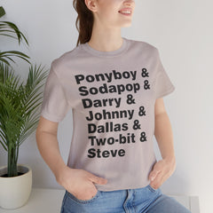The Outsiders Shirt, Greasers Characters Shirt, Unisex Jersey Short Sleeve Tee