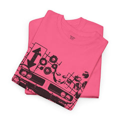 Abstract Retro Racing Car Unisex Heavy Cotton Tee | Perfect for Car Enthusiasts, Father's Day Gift, Casual Wear, Vintage Style, Unique Graphic Shirt