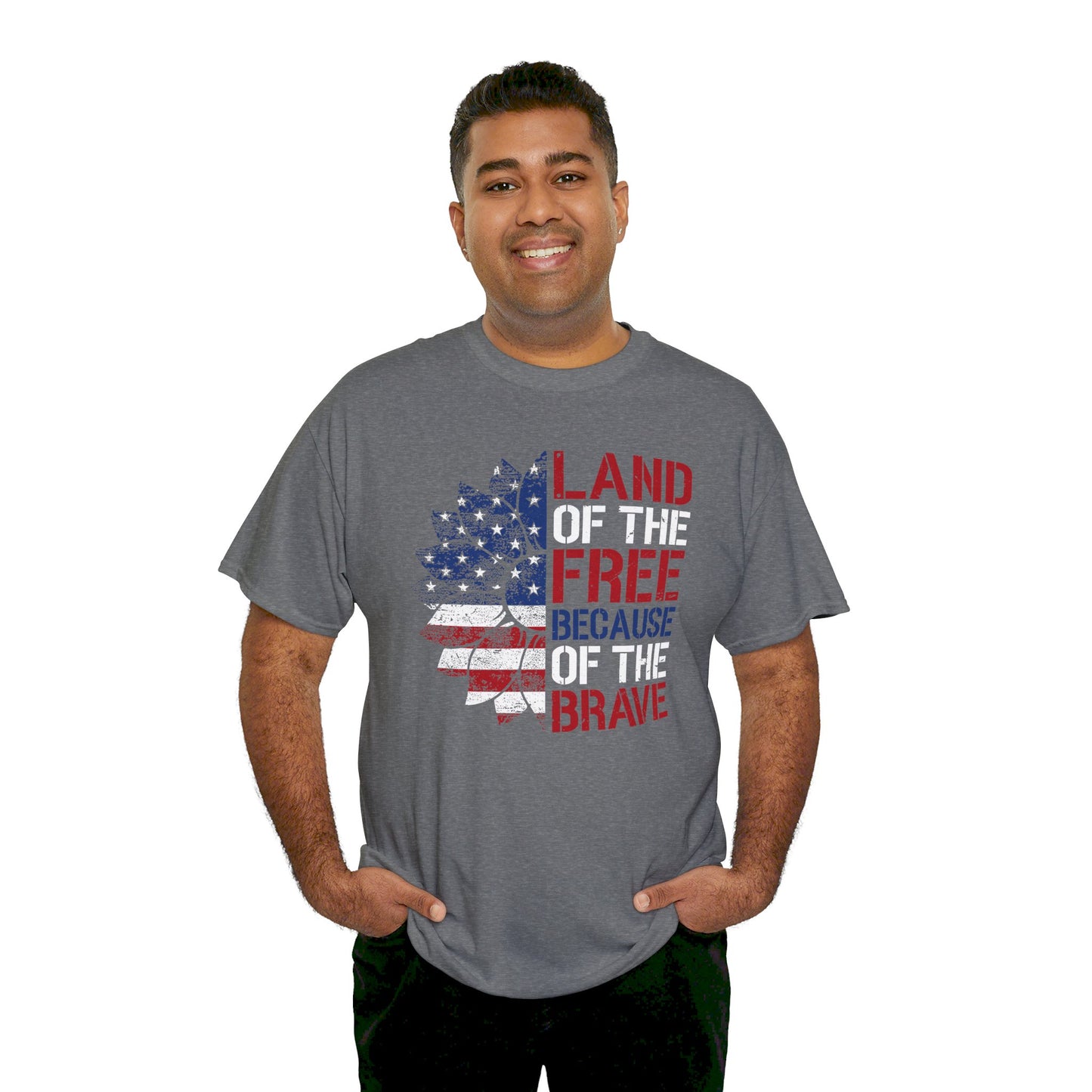 Land Of The Free Because Of The Brave - Unisex Cotton Tee