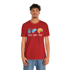 PEACE LOVE play BILLARD - Graphic Unisex Jersey Short Sleeve Tee
