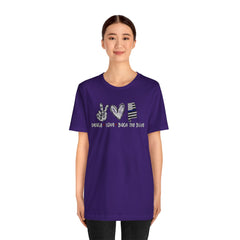 Peace Love Back The Blue in Alabama, Graphic Unisex Short Sleeve Tee