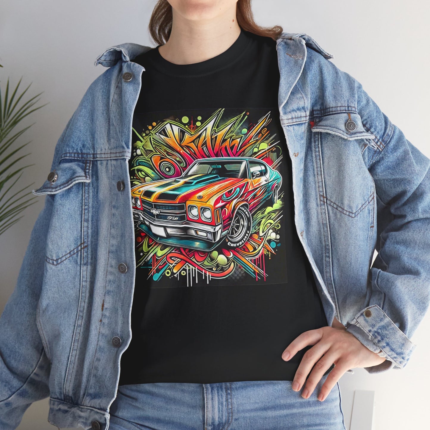 Graffiti Mania Chevy Chevelle Graphic - Unisex Heavy Cotton Tee