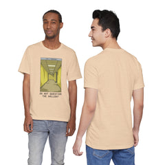 Do Not Question The Hallway T-Shirt — Retro Yellow Corridor Graphic Tee