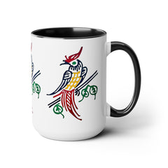 MAHJONG TILE Two-Tone Coffee Mugs, 15oz,mahjong gift,gift for gamer,board game gift,three image coffee mug,ceramic mahjong mug,gift for her