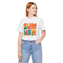 Summer Graphic Tee — Colorful Tropical "SUMMER" Typography T-Shirt