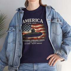America 250th Submarine 125th Flag T-Shirt — Vintage USA Military Tee