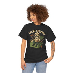 Trash Gourmet Unisex Heavy Cotton Tee, Funny Graphic T-Shirt, Quirky Casual Wear, Unique Gift for Food Lovers, Eco-Friendly Apparel