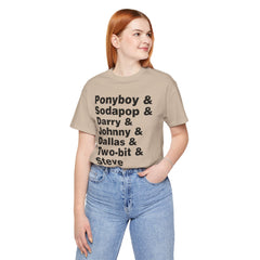 The Outsiders Shirt, Greasers Characters Shirt, Unisex Jersey Short Sleeve Tee