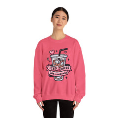 Woman's Ice Coffee Is My Love Language Valentine - Unisex Heavy Blend™ Crewneck Sweatshirt