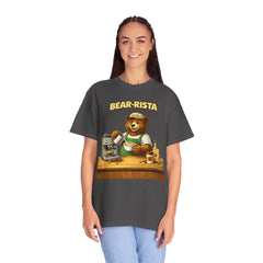 Bear‑Rista Coffee T‑Shirt — Cute Barista Bear Graphic Tee
