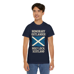 Honorary Outlander Heavy Cotton Tee, Holy Loch Scotland Shirt, Outlander Fan Gift, Casual Tee, Travel Souvenir, Unisex T-Shirt