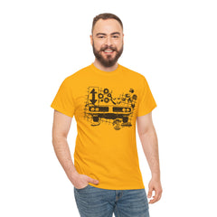 Abstract Retro Racing Car Unisex Heavy Cotton Tee | Perfect for Car Enthusiasts, Father's Day Gift, Casual Wear, Vintage Style, Unique Graphic Shirt