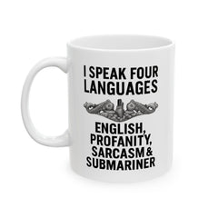 Submarine Funny Language Lover's Ceramic Mug | Perfect Gift for Linguists, Veterans, Writers, Teachers, Coffee Lovers, Gift for Holidays