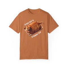 A Fat Cat Is A Happy Cat - Graphic Unisex Garment-Dyed T-shirt