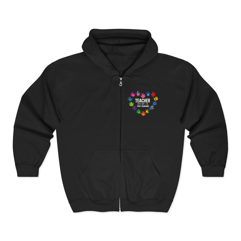Colorful Teacher Of Tiny Humans Zippered Hoodie