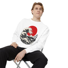 Japanese Wave and Red Sun Comfort Colors Sweatshirt