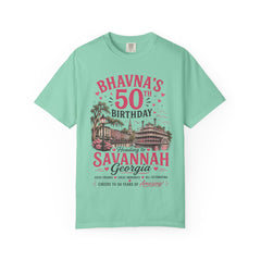 Bhavna Personalized 50th Birthday Girls Trip Savannah, Georgia T-Shirt