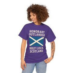 Honorary Outlander Heavy Cotton Tee, Holy Loch Scotland Shirt, Outlander Fan Gift, Casual Tee, Travel Souvenir, Unisex T-Shirt