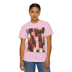 Cute Cat Print Unisex Garment-Dyed T-Shirt - Comfort Colors Soft Perfect for Animal Lovers and Casual Days