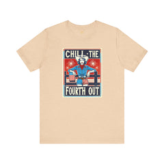Chill The Fourth Out,Cowgirl Graphic, Unisex Jersey Short Sleeve Tee