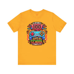 100 Days of School Complete - Unisex Short Sleeve Tee | Elementary School Holiday, Teacher Apparel, Kids Motivation, Days Checked Off