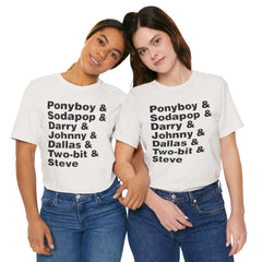 The Outsiders Shirt, Greasers Characters Shirt, Unisex Jersey Short Sleeve Tee