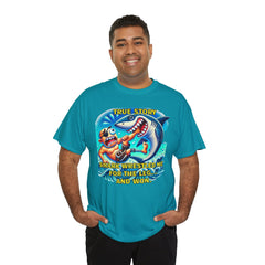 Amputee Humor True Story Shark Wrestled Me For The Leg, And Won - Unisex Heavy Cotton Tee