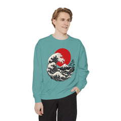 Japanese Wave and Red Sun Comfort Colors Sweatshirt
