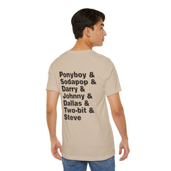 The Outsiders Shirt, Front and Back Images, Greasers Characters Shirt, Unisex Jersey Short Sleeve Tee