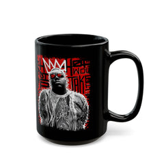 Hip Hop Crowned Rapper Graphic - Black Mug (11oz, 15oz)