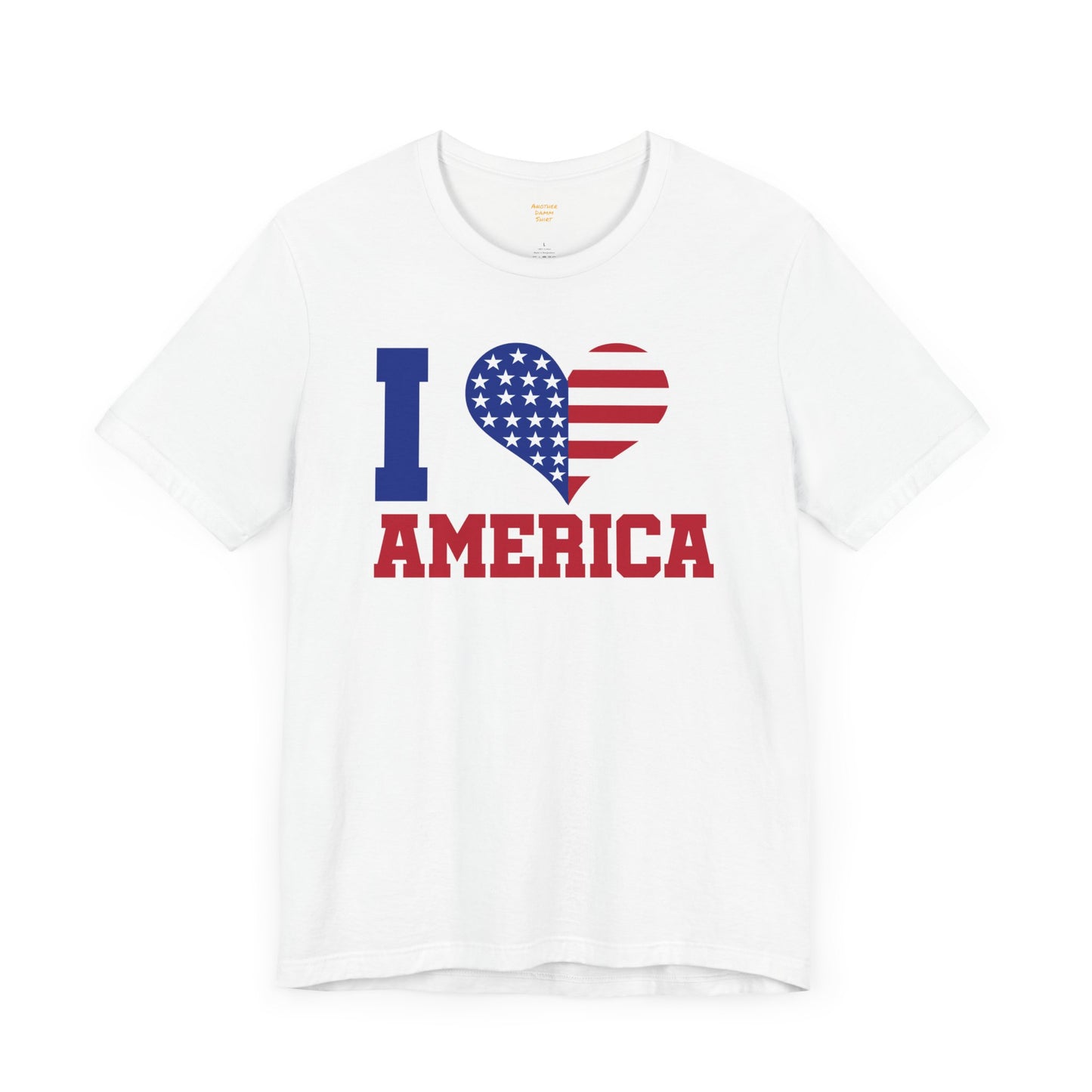 I Love America Heart Graphic, Unisex Jersey Short Sleeve Tee