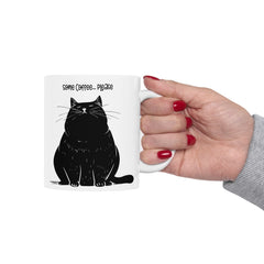 Some Coffee Please, Black Cat Graphic, Ceramic Mug, (11oz, 15oz)