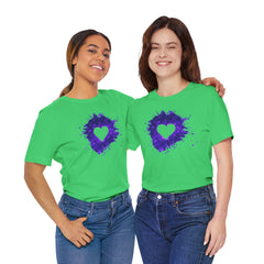 Galaxy Heart Tee — Purple or Green Splatter Heart T-Shirt