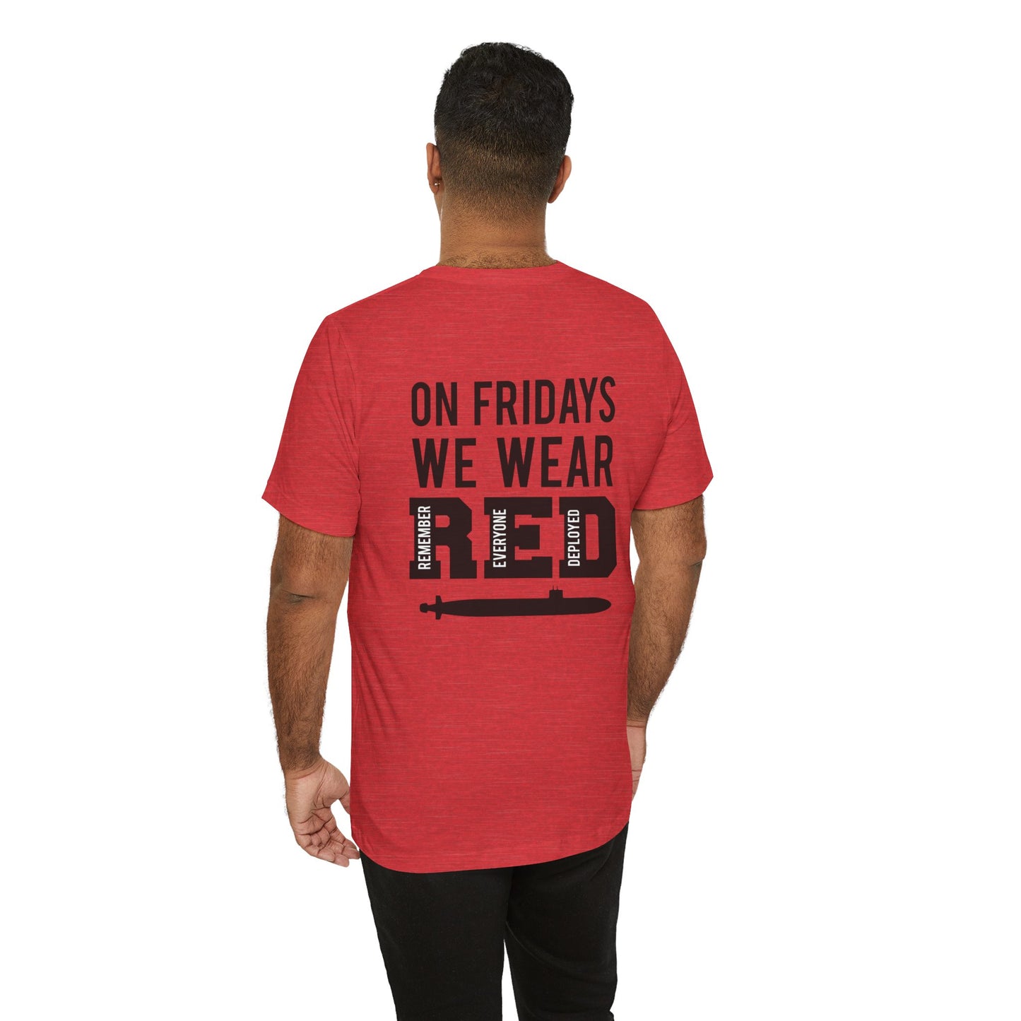 US Navy Submariner Veteran RED Friday, Unisex Jersey Short Sleeve Tee