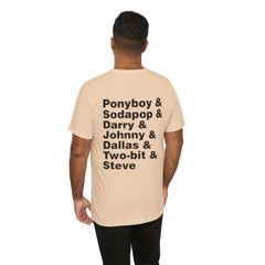 The Outsiders Shirt, Front and Back Images, Greasers Characters Shirt, Unisex Jersey Short Sleeve Tee