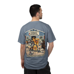Back Graphic "Who Let the Dogs Out?" Baldwin Harbor Animal Hospital Cute Vet Clinic T Shirt