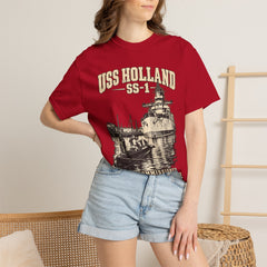 USS Holland SS-1 Submarine Vintage Graphic T-Shirt — Navy History Tee