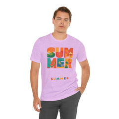 Summer Graphic Tee — Colorful Tropical "SUMMER" Typography T-Shirt