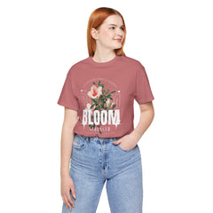 Bloom Stronger Unisex Jersey Tee - Positive Vibes Floral Design