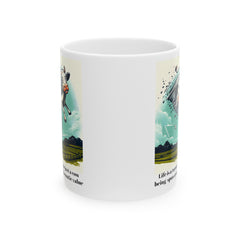 Life Is A Tornado and I am Just A Cow Being Spun Around For Cinematic Value - Ceramic Mug 11oz  / Humor / Farm Fun / Twister
