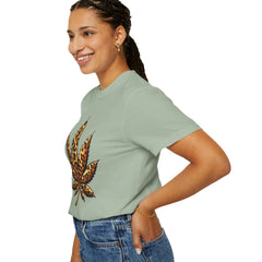 Vintage Leopard Cannabis Leaf T-shirt — Weed Lover Stoner Gift