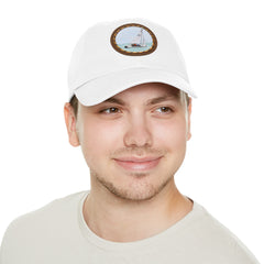Hempstead Bay Sailing Club Leather Patch Dad Hat — Flying Scot Embroidered Round Patch
