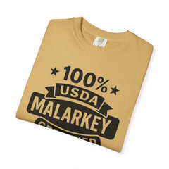 100% USDA Malarkey Certified T-Shirt, Funny Tee, Gift for Farmers, Humorous Apparel, Casual Wear, Agricultural Humor