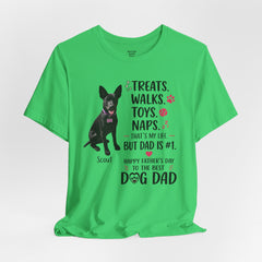 Personalized Dog Dad T‑Shirt — "Treats. Walks. Toys. Naps." Father's Day Gift