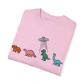 Dinosaur UFO Retro Unisex Garment-Dyed T-shirt